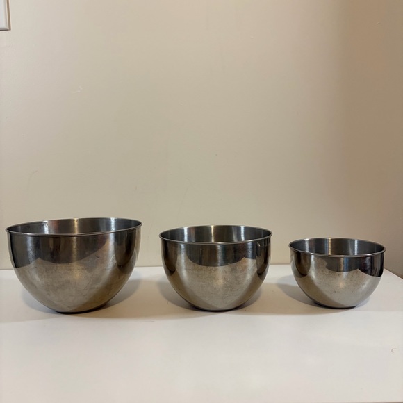 VTG Revere Ware Mixing Bowl Stainless Ring Handle Set Of 3 H92
